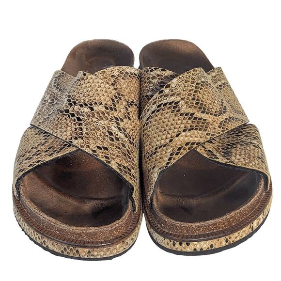 Free People Sidelines Footbed Sandals in Snake Print | 9 - Picture 2 of 8